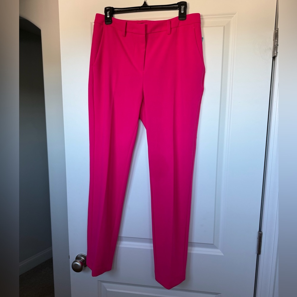 Tahari Slim Trousers in Bright Pink